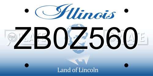 ZB0Z560 Illinois License Plate
