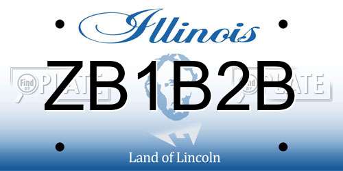 ZB1B2B Illinois License Plate
