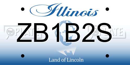 ZB1B2S Illinois License Plate