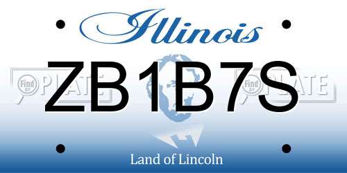 ZB1B7S Illinois License Plate