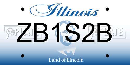 ZB1S2B Illinois License Plate