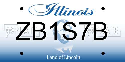ZB1S7B Illinois License Plate
