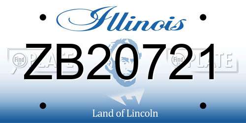 ZB20721 Illinois License Plate