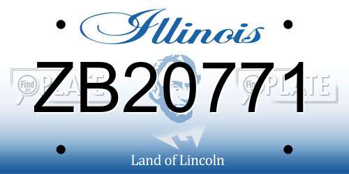 ZB20771 Illinois License Plate