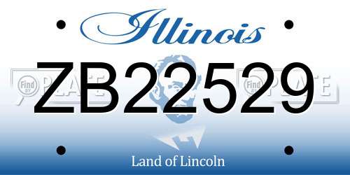 ZB22529 Illinois License Plate