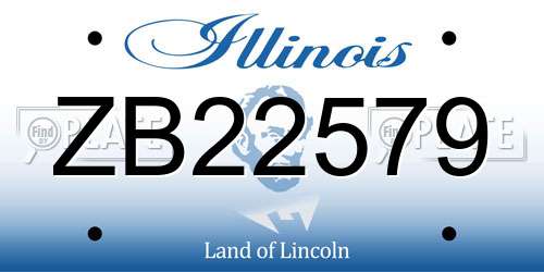 ZB22579 Illinois License Plate