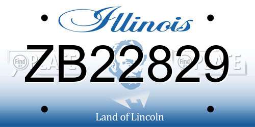 ZB22829 Illinois License Plate