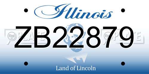 ZB22879 Illinois License Plate