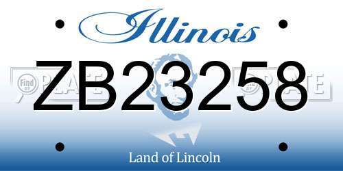 ZB23258 Illinois License Plate