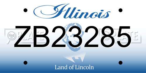 ZB23285 Illinois License Plate