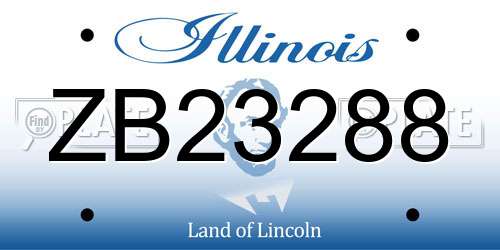 ZB23288 Illinois License Plate