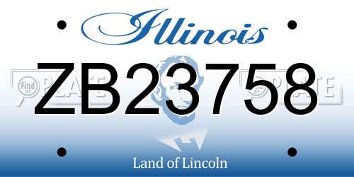 ZB23758 Illinois License Plate