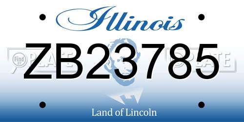 ZB23785 Illinois License Plate