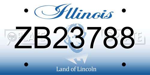 ZB23788 Illinois License Plate