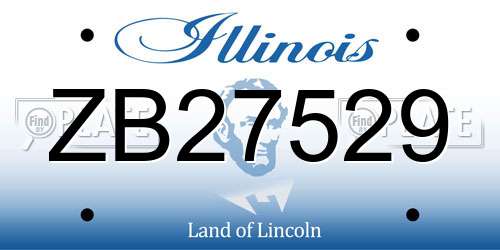 ZB27529 Illinois License Plate
