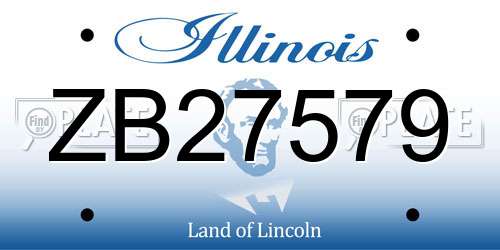 ZB27579 Illinois License Plate