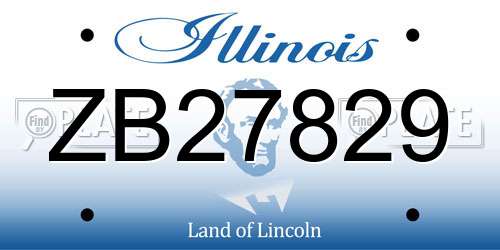 ZB27829 Illinois License Plate