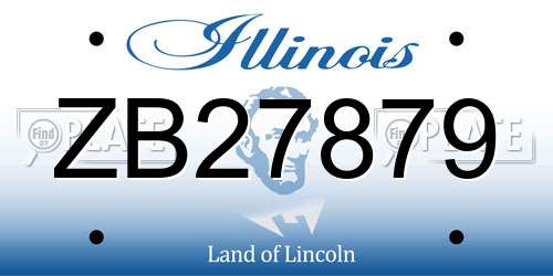 ZB27879 Illinois License Plate
