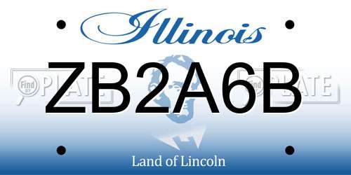 ZB2A6B Illinois License Plate