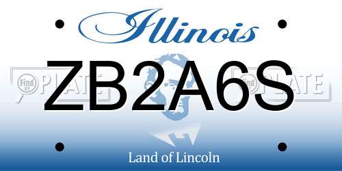 ZB2A6S Illinois License Plate