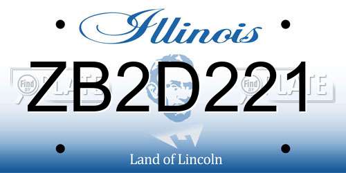 ZB2D221 Illinois License Plate