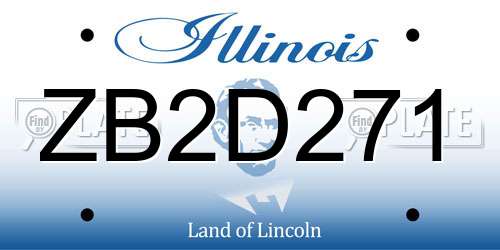 ZB2D271 Illinois License Plate