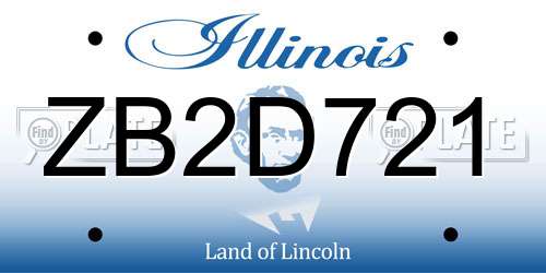 ZB2D721 Illinois License Plate