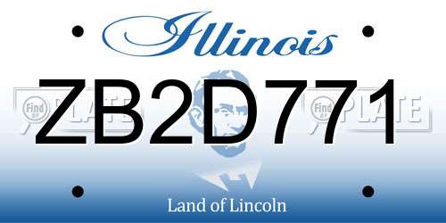 ZB2D771 Illinois License Plate