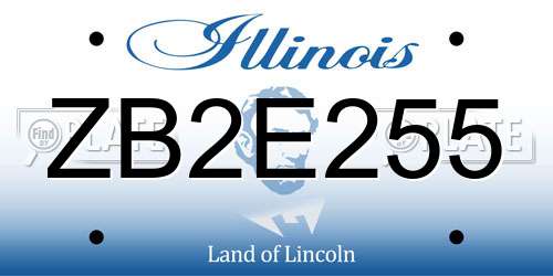 ZB2E255 Illinois License Plate