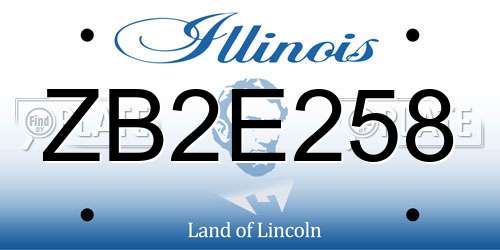 ZB2E258 Illinois License Plate