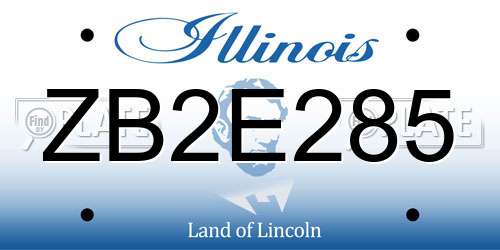 ZB2E285 Illinois License Plate