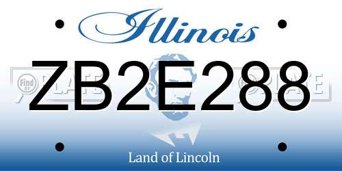 ZB2E288 Illinois License Plate