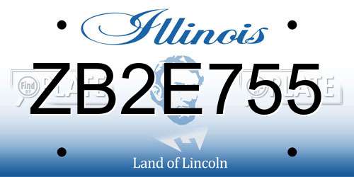 ZB2E755 Illinois License Plate