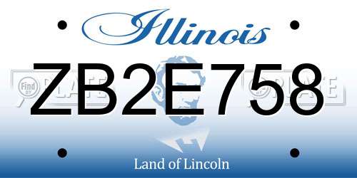 ZB2E758 Illinois License Plate