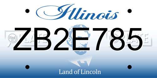 ZB2E785 Illinois License Plate