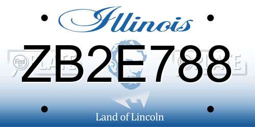 ZB2E788 Illinois License Plate