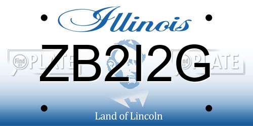 ZB2I2G Illinois License Plate