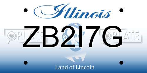 ZB2I7G Illinois License Plate