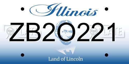 ZB2O221 Illinois License Plate