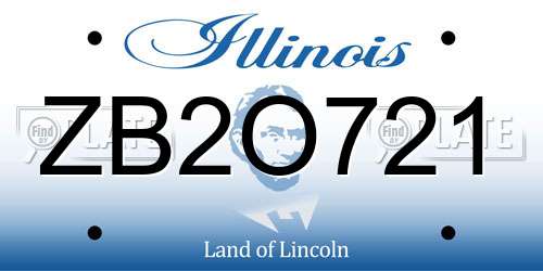 ZB2O721 Illinois License Plate