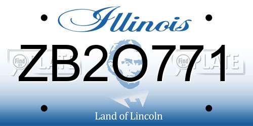 ZB2O771 Illinois License Plate