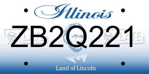 ZB2Q221 Illinois License Plate