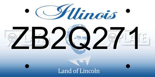 ZB2Q271 Illinois License Plate