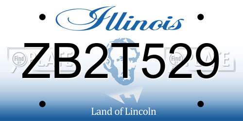 ZB2T529 Illinois License Plate