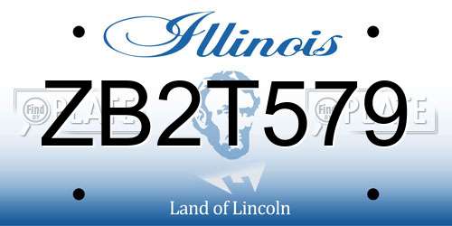 ZB2T579 Illinois License Plate