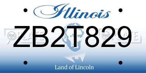 ZB2T829 Illinois License Plate