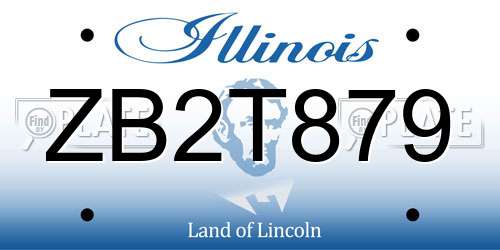 ZB2T879 Illinois License Plate