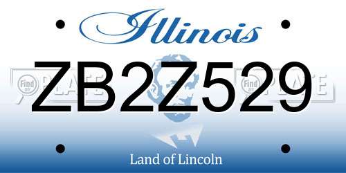ZB2Z529 Illinois License Plate