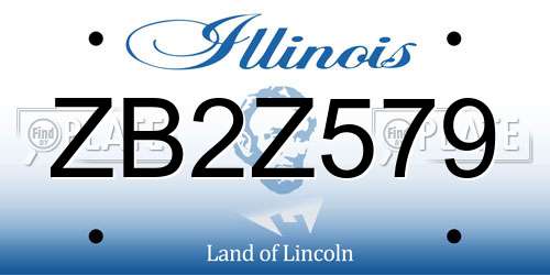 ZB2Z579 Illinois License Plate