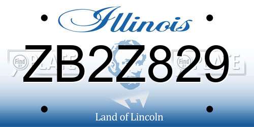 ZB2Z829 Illinois License Plate